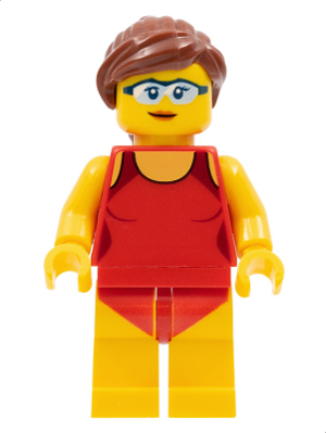 Beachgoer - Red Female Swimsuit and Light Blue Glasses – ГРАДСКИ