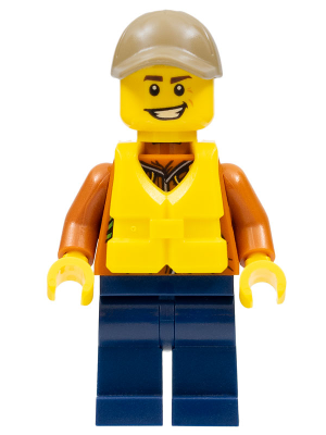 City Jungle Explorer - Dark Orange Jacket with Pouches, Dark Blue Legs, Dark Tan Cap with Hole, Life Jacket Center Buckle, Big Smile – ГРАДСКИ