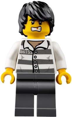 Mountain Police - Jail Prisoner 86753 Prison Stripes, Black Tousled Hair – ГРАДСКИ