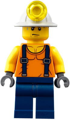 Miner - Shirt with Straps, Dark Blue Legs, Mining Helmet, Sweat Drops – ГРАДСКИ