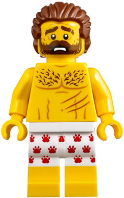 Mountain Police - Crook Male Bare Chest, White Underwear with Red Pawprints Pattern – ГРАДСКИ