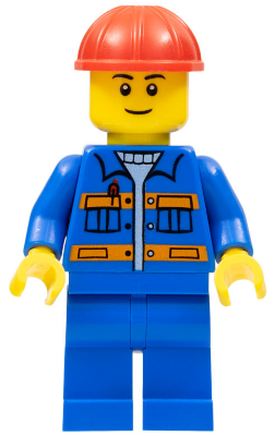 Blue Jacket with Pockets and Orange Stripes, Blue Legs, Red Construction Helmet, Thin Grin – ГРАДСКИ