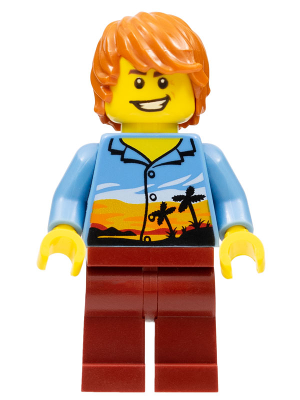 Plane Passenger, Dark Orange Hair, Hawaiian Shirt, Dark Red Legs – ГРАДСКИ