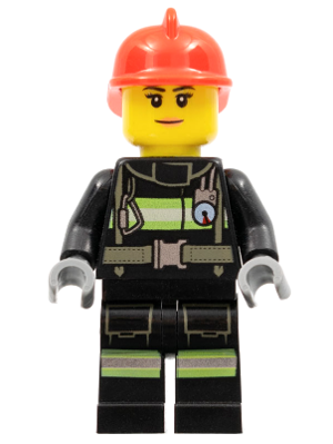 Fire - Reflective Stripes with Utility Belt, Red Fire Helmet, Peach Lips Closed Mouth Smile – ГРАДСКИ