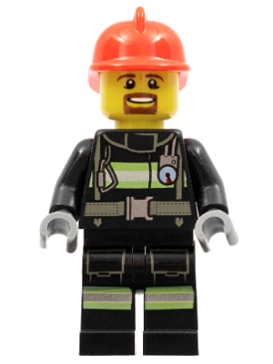 Fire - Reflective Stripes with Utility Belt, Red Fire Helmet, Brown Goatee – ГРАДСКИ