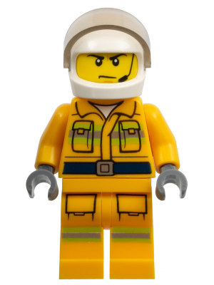 Fire - Reflective Stripes, Bright Light Orange Suit, White Helmet, Scowl – ГРАДСКИ