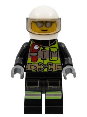 Fire - Reflective Stripes, Black Suit, White Helmet, Silver Sunglasses – ГРАДСКИ