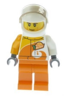 Desert Rally Racer Driver with Orange 'ViTA RUSH' Logo and Dark Tan Eyebrows – ГРАДСКИ