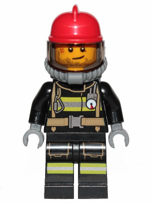 Fire - Reflective Stripes, Stubble Beard, Red Helmet, Breathing Neck Gear with Blue Air Tanks – ГРАДСКИ