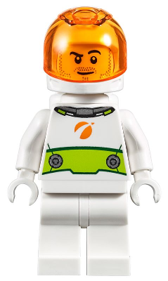 Astronaut - Male, White Spacesuit with Lime Belt, Trans Orange Large Visor, Stubble and Smirk – ГРАДСКИ