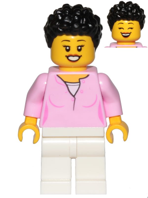 Mom - Bright Pink Female Top, White Legs, Black Hair Coiled and Short – ГРАДСКИ
