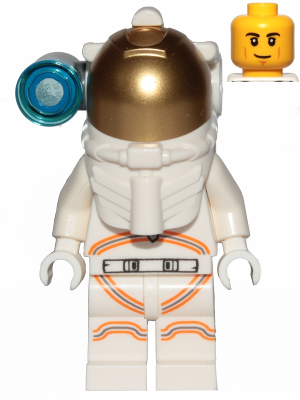 Astronaut - Male, White Spacesuit with Orange Lines, Side Lamp, Smirk and Cheek Lines – ГРАДСКИ