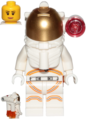 Astronaut - Female, White Spacesuit with Orange Lines, Side Lamp, Smile – ГРАДСКИ