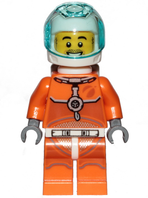 Astronaut - Male, Orange Spacesuit with Dark Bluish Gray Lines, Trans Light Blue Large Visor, Stubble – ГРАДСКИ