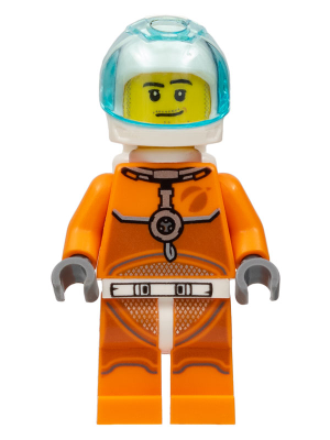 Astronaut - Male, Orange Spacesuit with Dark Bluish Gray Lines, Trans Light Blue Large Visor, Stubble, Moustache and Sideburns – ГРАДСКИ