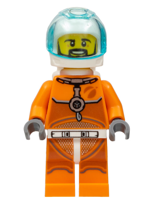 Astronaut - Male, Orange Spacesuit with Dark Bluish Gray Lines, Trans Light Blue Large Visor, Black Angular Beard – ГРАДСКИ