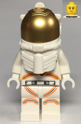 Astronaut - Female, White Spacesuit with Orange Lines, Closed Mouth Smile – ГРАДСКИ