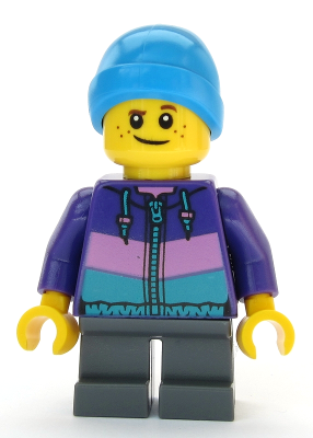 Boy - Dark Purple Jacket, Dark Bluish Gray Short Legs, Dark Azure Beanie – ГРАДСКИ