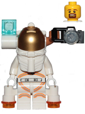 Astronaut - Male, White Spacesuit with Orange Lines, Side Camera and Lamp, Goatee – ГРАДСКИ