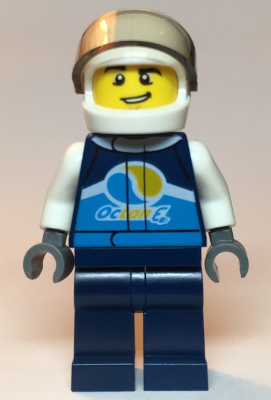 Race Car Driver, Male, Dark Blue 'Octan E' Racing Jacket and Legs, White Helmet – ГРАДСКИ