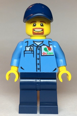 Gas Station Worker - Medium Blue Shirt with 'Octan' Logo, Dark Blue Legs and Cap – ГРАДСКИ