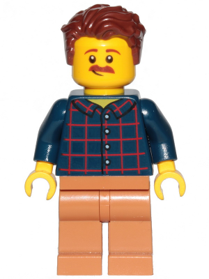Dad - Dark Blue Plaid Button Shirt, Medium Nougat Legs, Reddish Brown Hair Swept Left Tousled – ГРАДСКИ