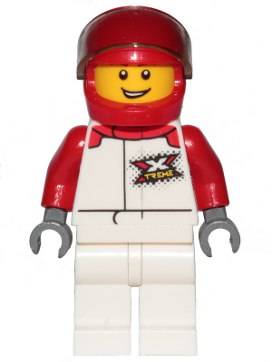 Race Car Driver - Male, White and Red Jumpsuit with 'XTREME' Logo, White Legs, Red Helmet – ГРАДСКИ
