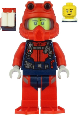 Scuba Diver - Male, Smirk, Red Helmet, White Air Tanks, Red Flippers – ГРАДСКИ