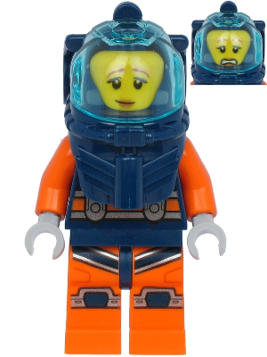 Deep Sea Diver - Female, Dark Blue Helmet, Pensive Smile / Scared – ГРАДСКИ