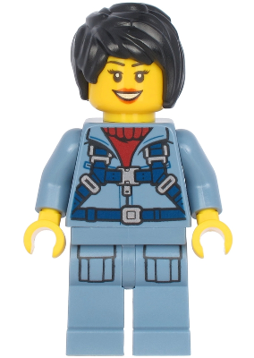Ocean Mini-Submarine Pilot - Female, Harness, Sand Blue Legs with Pockets, Black Hair – ГРАДСКИ