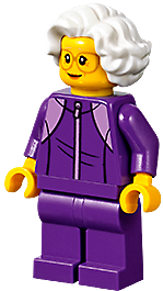 Plane Passenger - Grandmother, Dark Purple Tracksuit, White Wavy Hair, Glasses – ГРАДСКИ