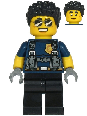 Police Officer - Duke DeTain, Dark Blue Shirt with Molded Short Sleeves, Harness, Black Legs, Black Hair – ГРАДСКИ