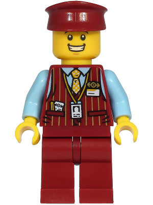 Tram Driver - Male, Dark Red Vest, Bright Light Blue Shirt, Dark Red Legs, Dark Red Hat – ГРАДСКИ
