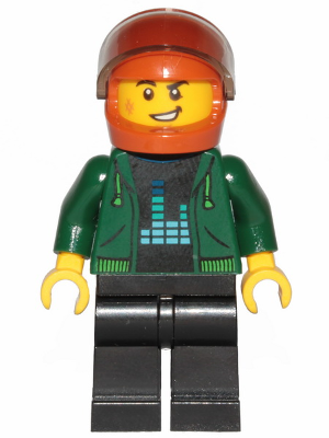Detective - Male, Dark Green Hoodie, Black Legs, Dark Orange Helmet, Trans-Brown Visor – ГРАДСКИ