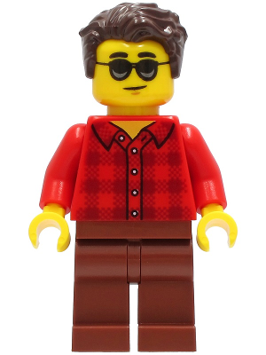 Man - Red Plaid Flannel Shirt, Reddish Brown Legs, Dark Brown Hair, Sunglasses – ГРАДСКИ