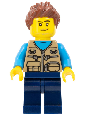 Camper Van Owner - Male, Dark Tan Vest over Dark Azure Shirt, Dark Blue Legs, Reddish Brown Spiked Hair, Stubble – ГРАДСКИ
