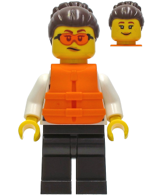 Police - Officer Gracie Goodhart, Dark Blue Vest, Black Legs, Dark Brown Hair with Bun, Safety Glasses, Orange Life Jacket – ГРАДСКИ