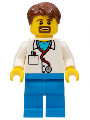 Doctor - Stethoscope, Dark Azure Legs, Reddish Brown Hair, Beard – ГРАДСКИ