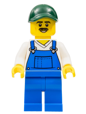Street Sweeper - Male, Blue Overalls over V-Neck Shirt, Blue Legs, Dark Green Cap, Moustache – ГРАДСКИ