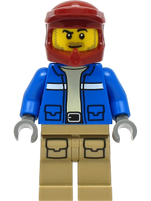 Wildlife Rescue Explorer - Male, Blue Jacket, Dark Red Helmet, Dark Tan Legs with Pockets, Beard – ГРАДСКИ