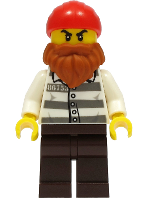 Police - Jail Prisoner 86753 Prison Stripes, Dark Brown Legs, Red Head Wrap, Dark Orange Beard – ГРАДСКИ