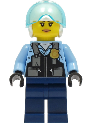 Police - City Helicopter Pilot Female, Safety Vest with Police Badge, Dark Blue Legs, White Helmet – ГРАДСКИ