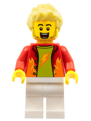 Dynamo Doug - Stuntz Announcer, Red Jacket over Lime Shirt, White Legs, Bright Light Yellow Spiked Hair – ГРАДСКИ