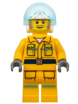 Fire - Reflective Stripes, Bright Light Orange Suit, White Helmet, Dark Tan and Gray Beard – ГРАДСКИ