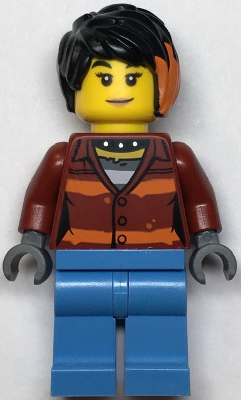 Police Crook, Female - Daisy Kaboom Dark Red Torso with Orange Stripes. and Bright Light Blue Legs – ГРАДСКИ
