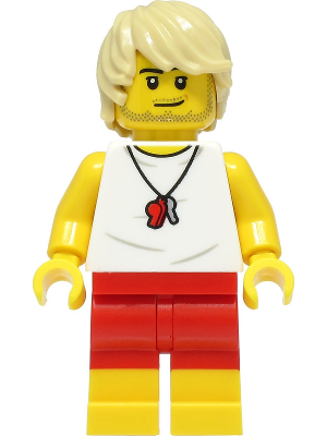 Beach Lifeguard - Male, White Shirt, Red Shorts, Tan Hair – ГРАДСКИ