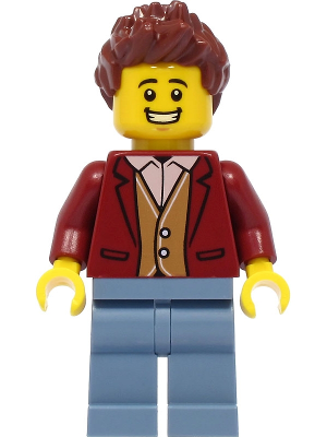 Teacher - Male, Dark Red Suit Jacket, Sand Blue Legs, Reddish Brown Hair – ГРАДСКИ