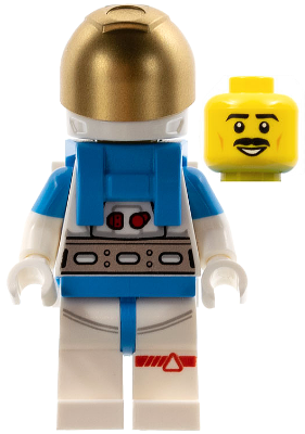 Lunar Research Astronaut - Male, White and Dark Azure Suit, White Helmet, Metallic Gold Visor, Moustache – ГРАДСКИ
