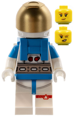 Lunar Research Astronaut - Female, White and Dark Azure Suit, White Helmet, Metallic Gold Visor, Freckles – ГРАДСКИ