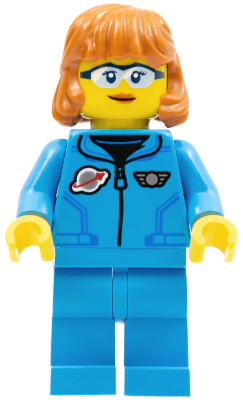 Lunar Research Astronaut - Female, Dark Azure Jumpsuit, Dark Orange Hair, Safety Glasses – ГРАДСКИ